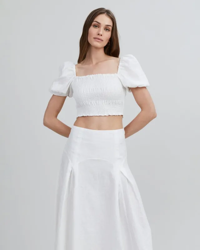 Corrina Top Optic White sold by SOLID & STRIPED