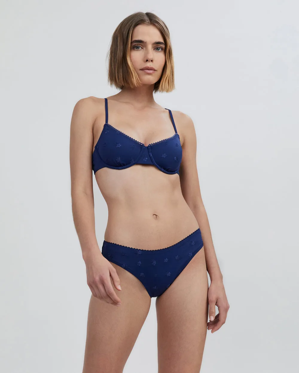 Daphne Embroidered Bikini Bottom French Navy sold by SOLID & STRIPED product image thumbnail 3