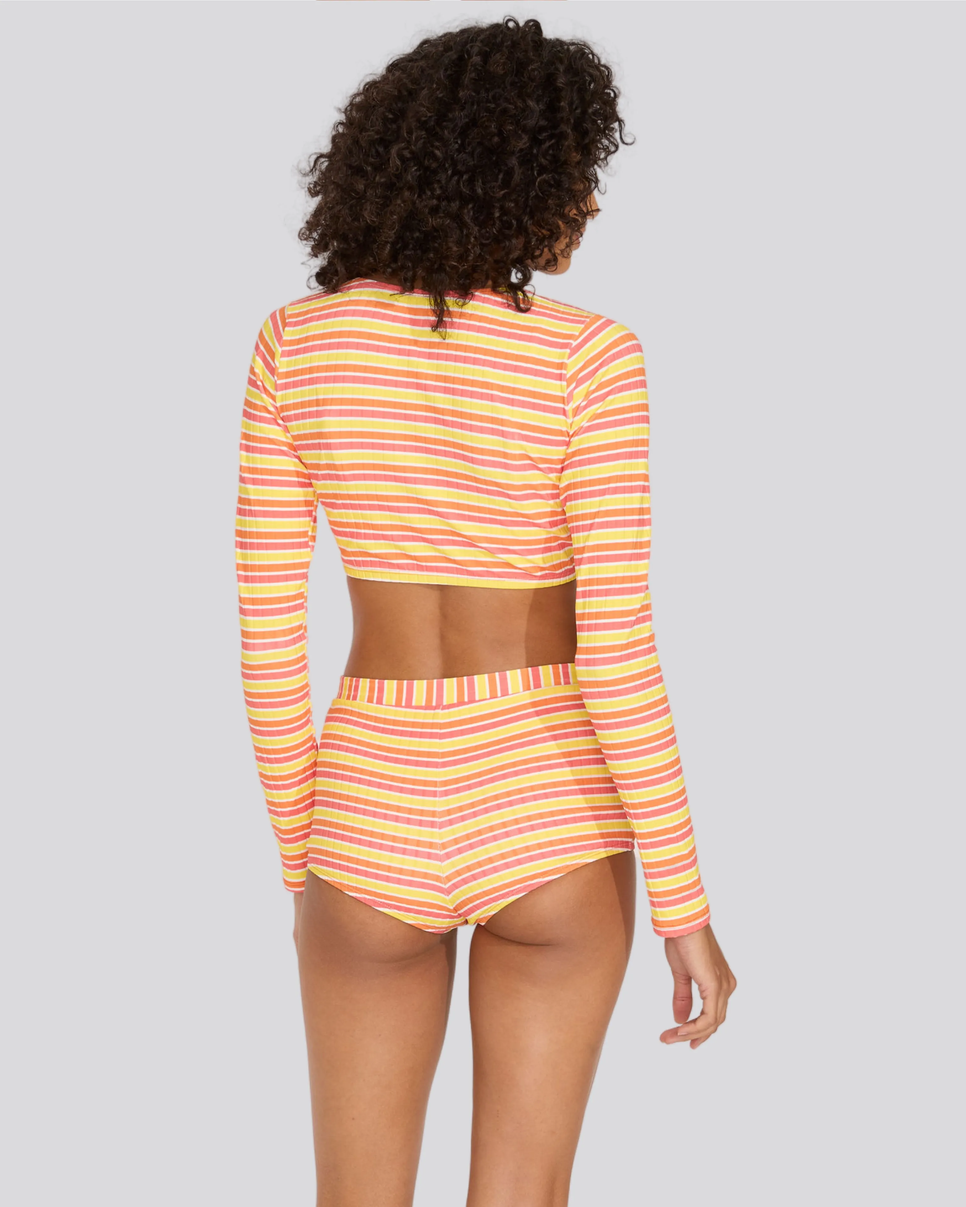 Nola Ribbed Rashguard Sorbet Stripe sold by SOLID & STRIPED product image thumbnail 3