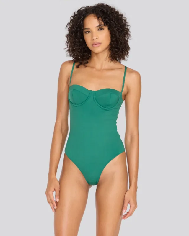 Gianna One Piece Lush Green sold by SOLID & STRIPED