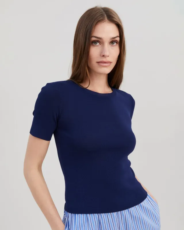 Riada T-Shirt French Navy sold by SOLID & STRIPED