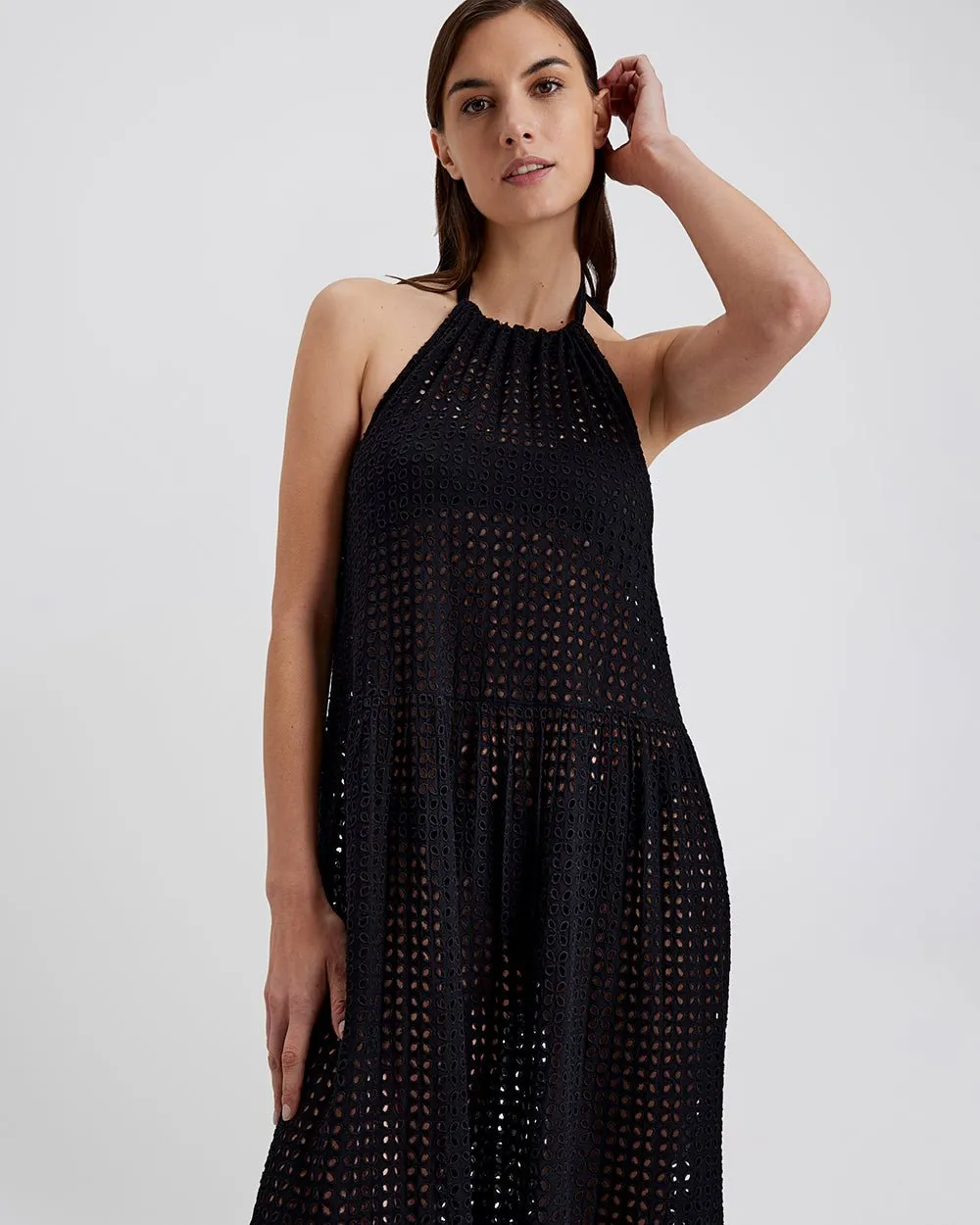 Kai Dress Leaf Eyelet Noir sold by SOLID & STRIPED product image thumbnail 5