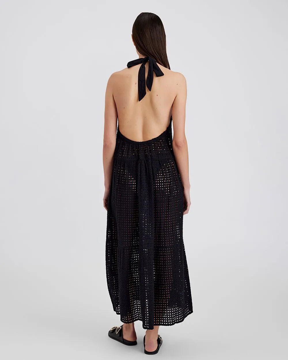 Kai Dress Leaf Eyelet Noir sold by SOLID & STRIPED product image thumbnail 3