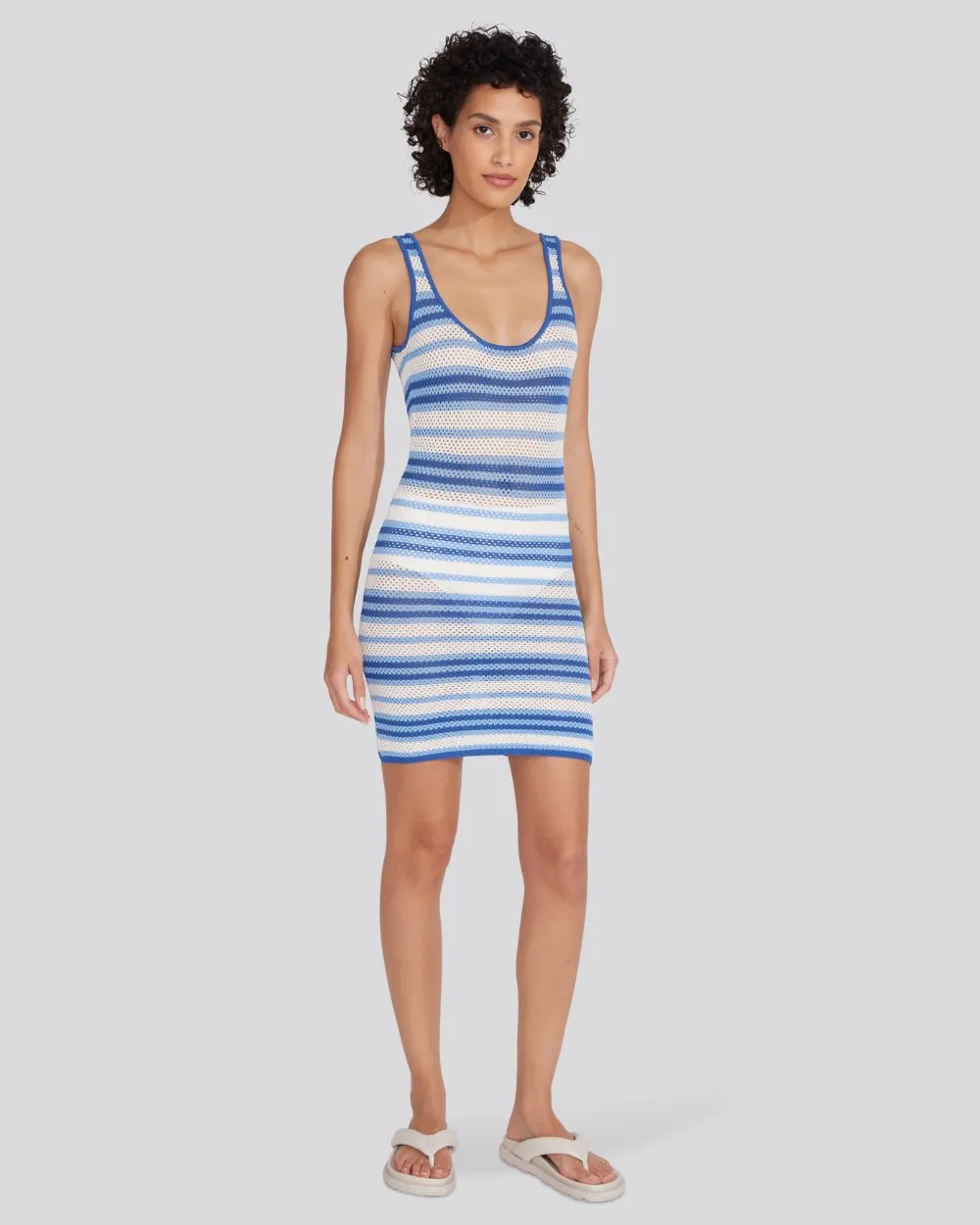 Kimberly Mini Dress Marina Blue Stripe sold by SOLID & STRIPED