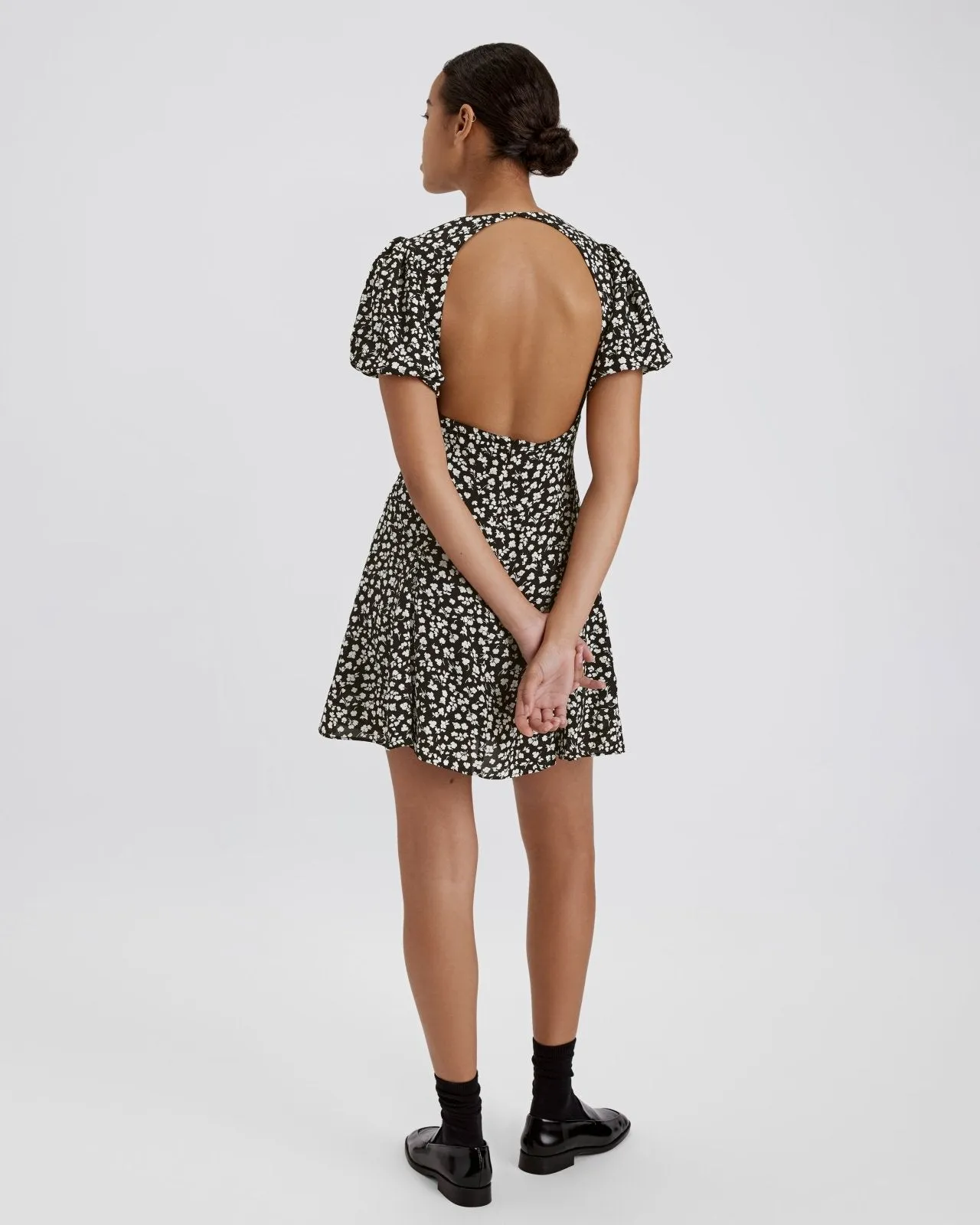 Gael Mini Dress Ditsy Floral Noir sold by SOLID & STRIPED product image thumbnail 3