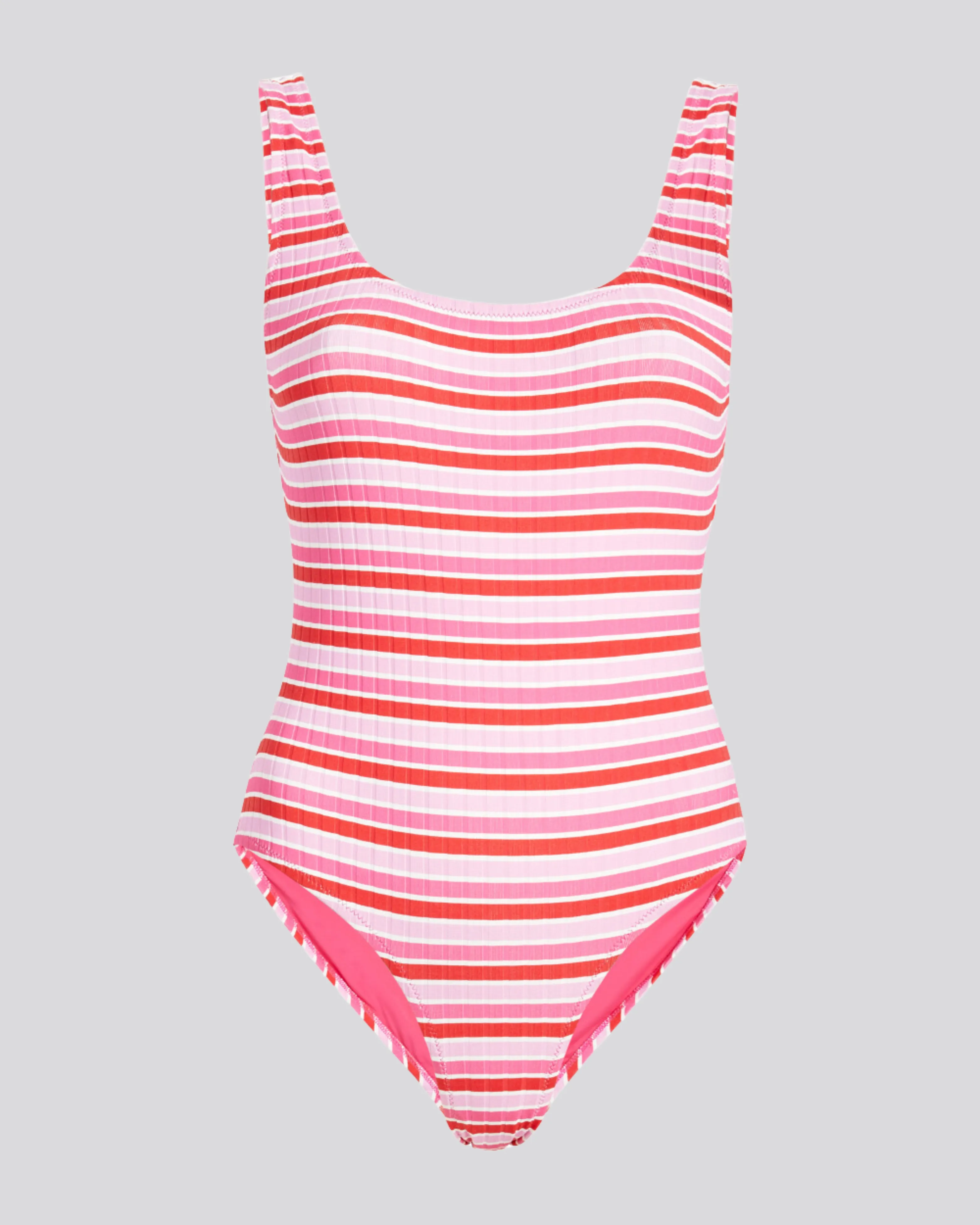 Anne-Marie Ribbed One Piece Pink Multi Stripe sold by SOLID & STRIPED product image thumbnail 2