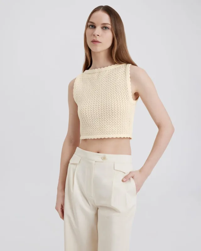 Celeste Tank Ecru sold by SOLID & STRIPED