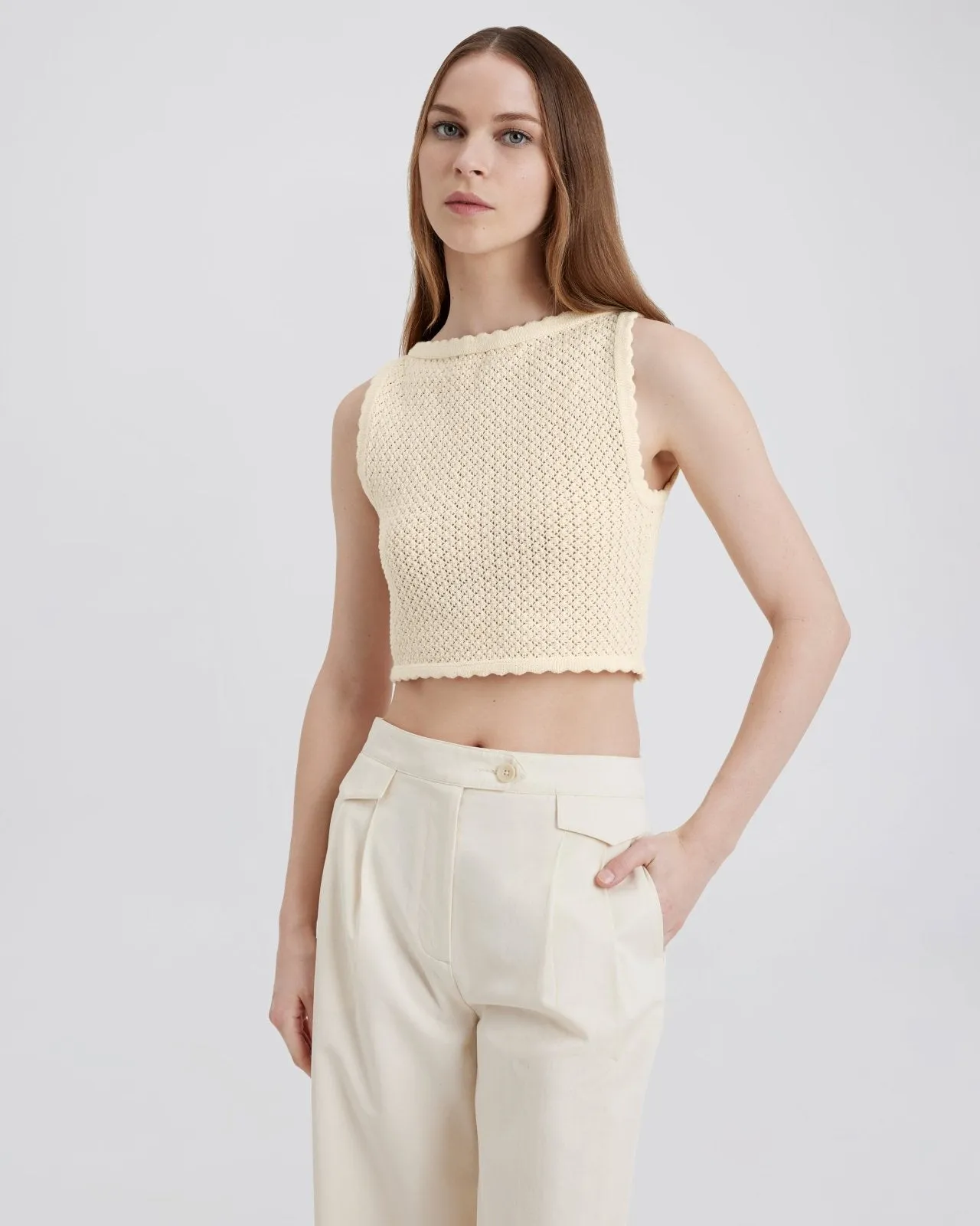 Celeste Tank Ecru sold by SOLID & STRIPED