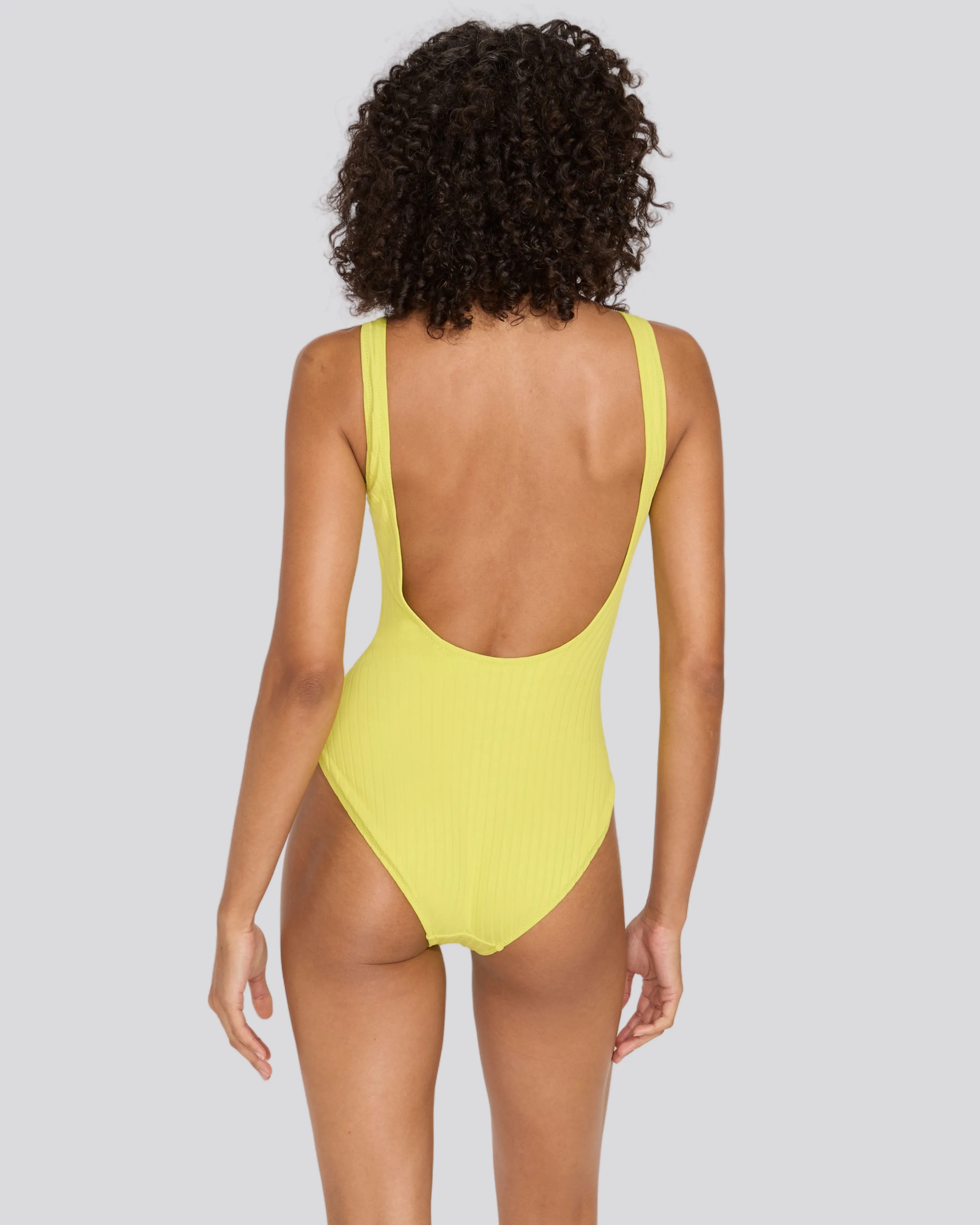 Anne-Marie Ribbed One Piece Chartreuse sold by SOLID & STRIPED product image thumbnail 4