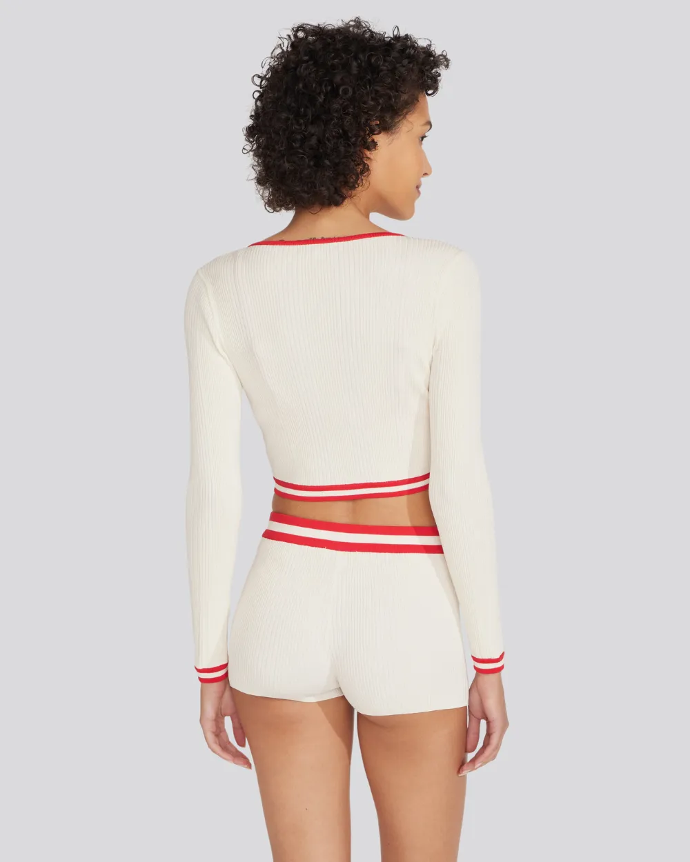 Fleur Cardigan Brule Lipstick Red sold by SOLID & STRIPED product image thumbnail 3