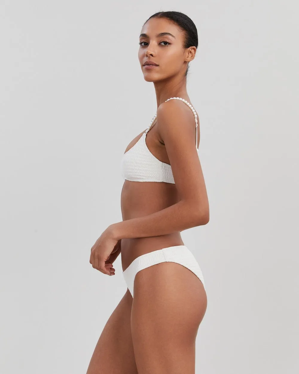 Rachel Smocked Bikini Bottom Brule sold by SOLID & STRIPED product image thumbnail 4