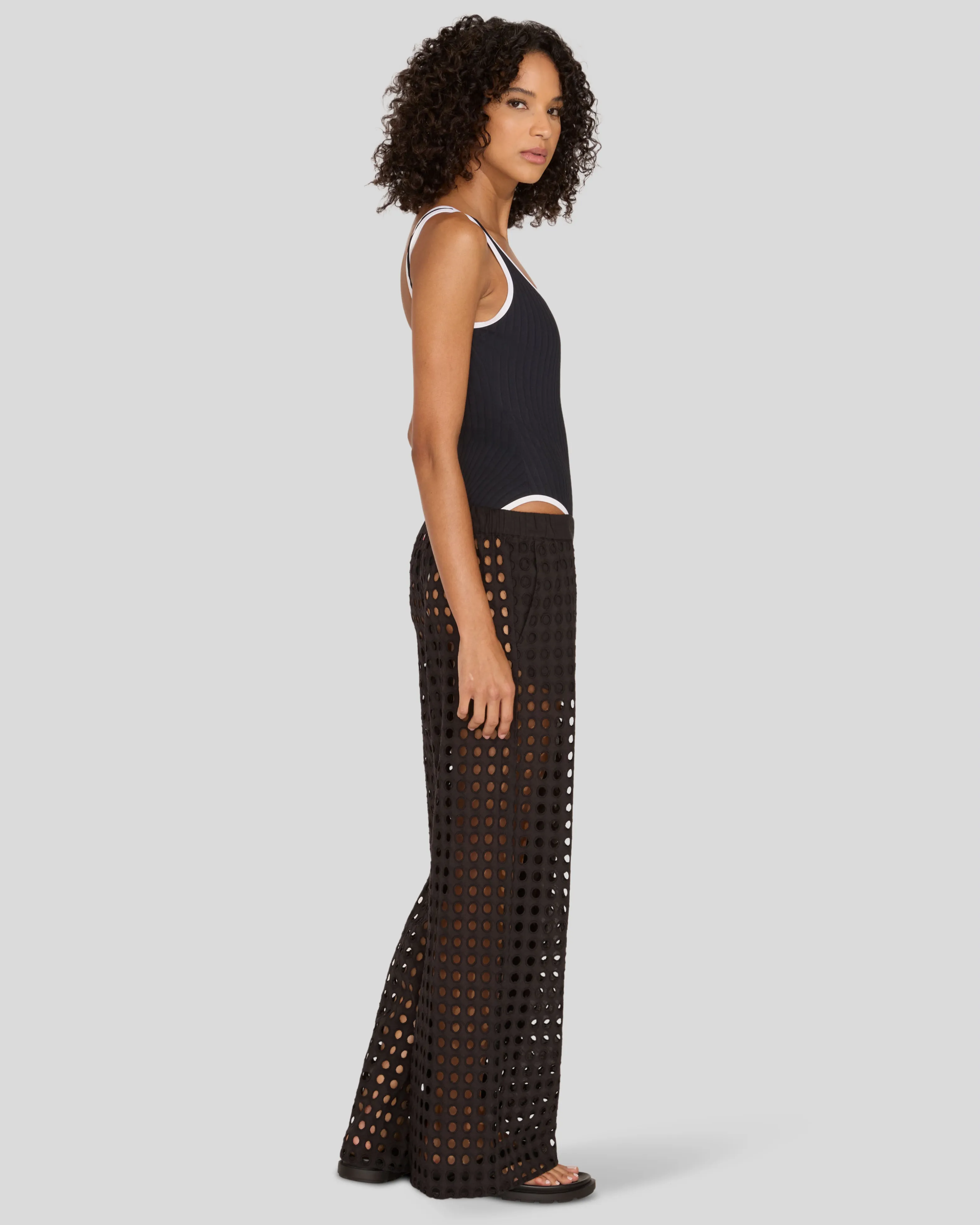 Eyelet Delaney Pant Noir sold by SOLID & STRIPED product image thumbnail 4