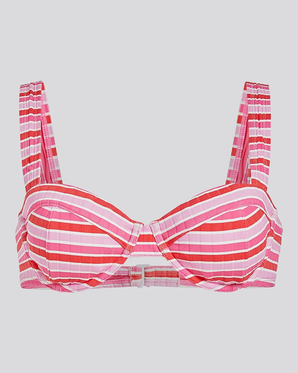Lilo Ribbed Bikini Top Pink Multi Stripe sold by SOLID & STRIPED product image thumbnail 2