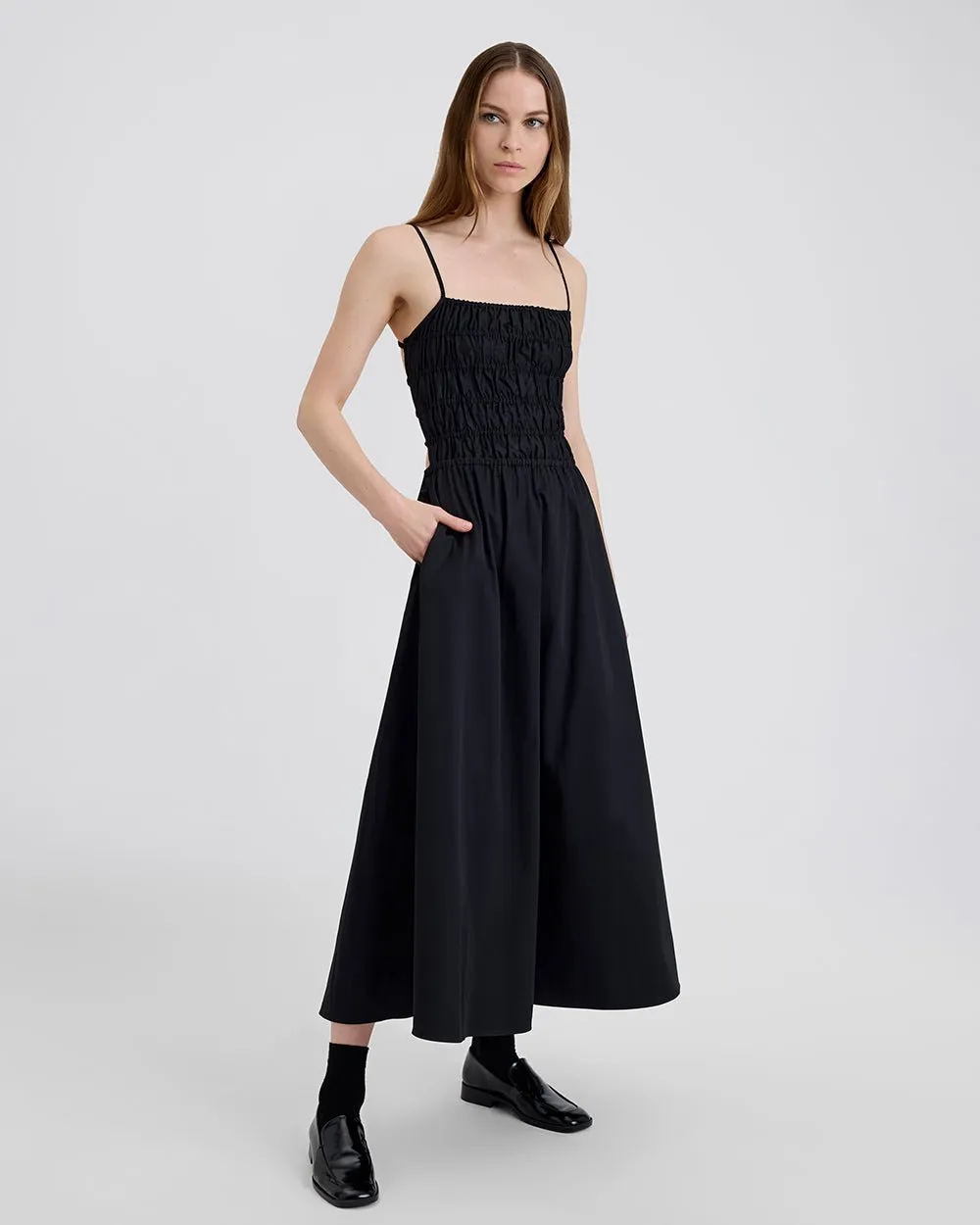 Delta Midi Dress Poplin Noir sold by SOLID & STRIPED product image thumbnail 4