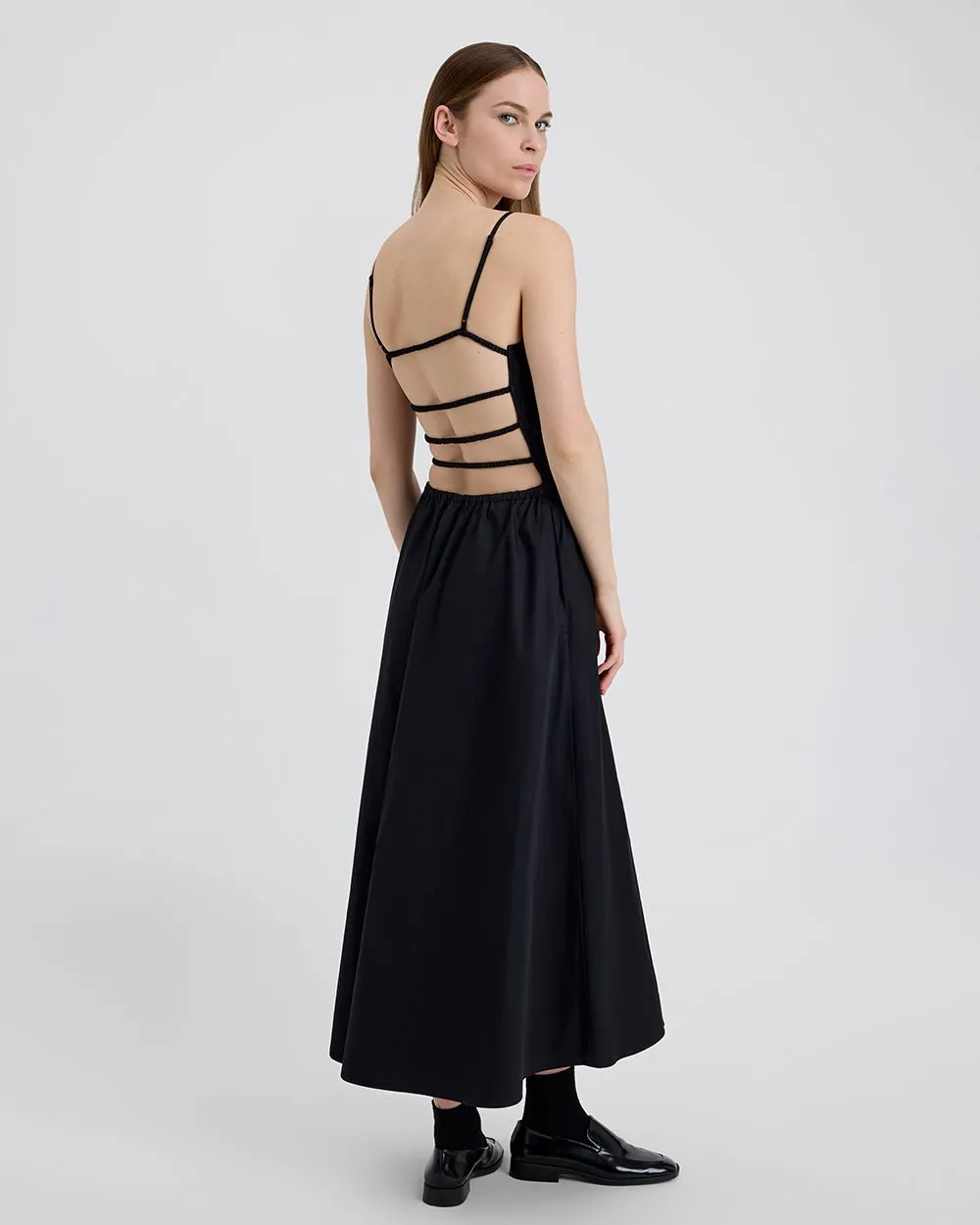 Delta Midi Dress Poplin Noir sold by SOLID & STRIPED product image thumbnail 2