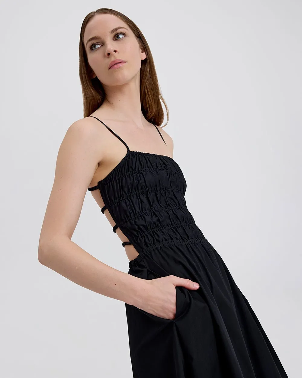 Delta Midi Dress Poplin Noir sold by SOLID & STRIPED product image thumbnail 3