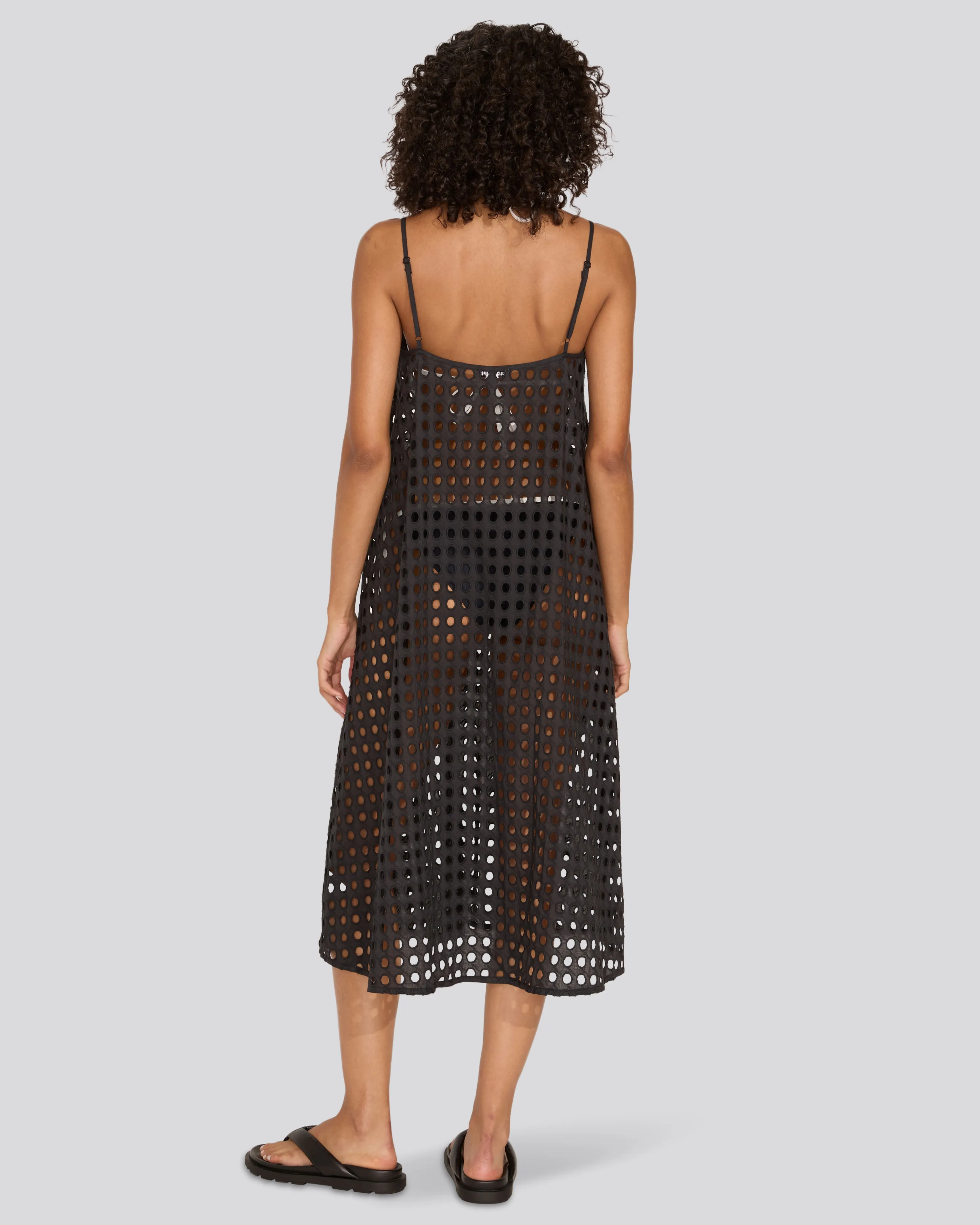 Eyelet Annika Midi Dress Noir sold by SOLID & STRIPED product image thumbnail 2