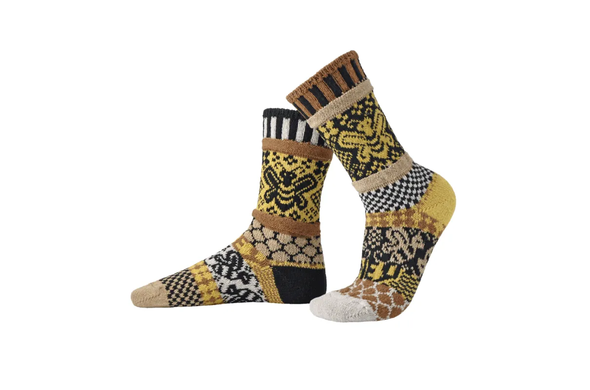 Honey Bee Crew Socks sold by Solmate Socks