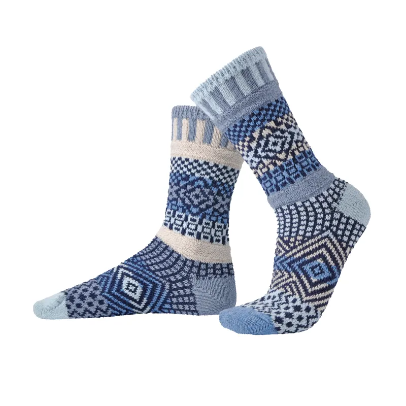 Azure Crew Socks made by Solmate Socks