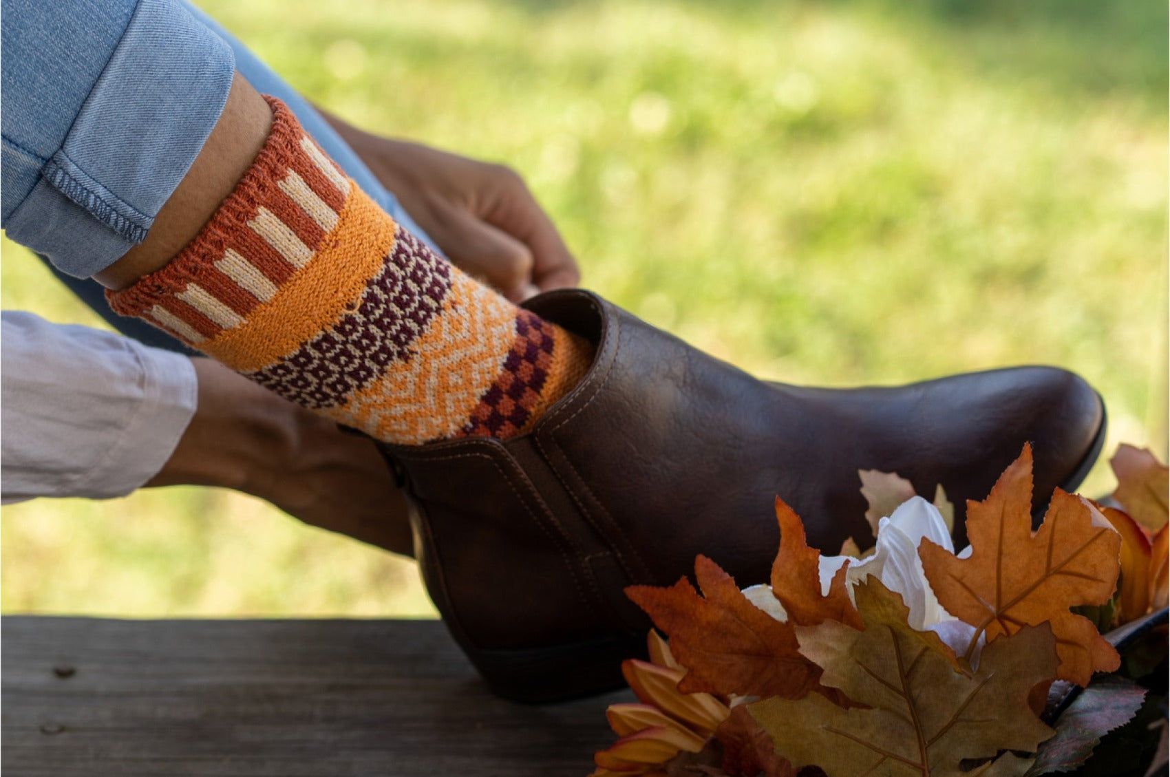 Pumpkin Pie Crew Socks sold by Solmate Socks product image thumbnail 3