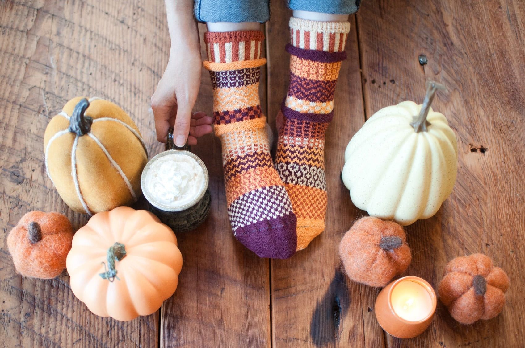 Pumpkin Pie Crew Socks sold by Solmate Socks product image thumbnail 2