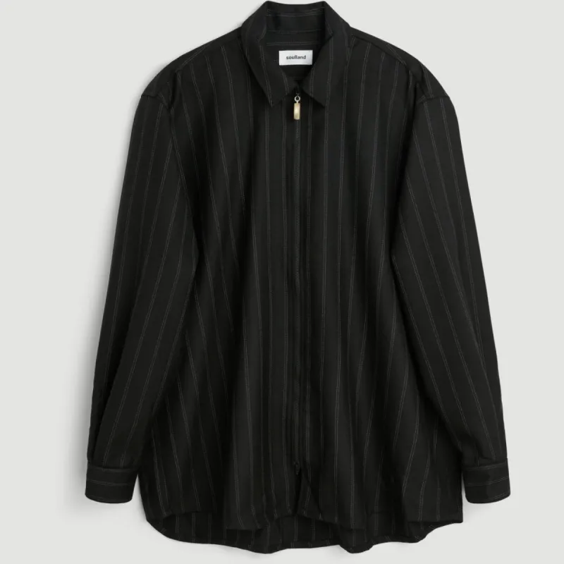 DERRY zip front shirt jacket sold by Soulland