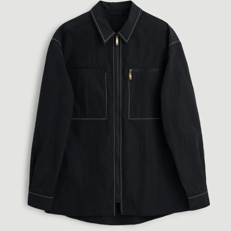 DERRY zip front shirt jacket sold by Soulland