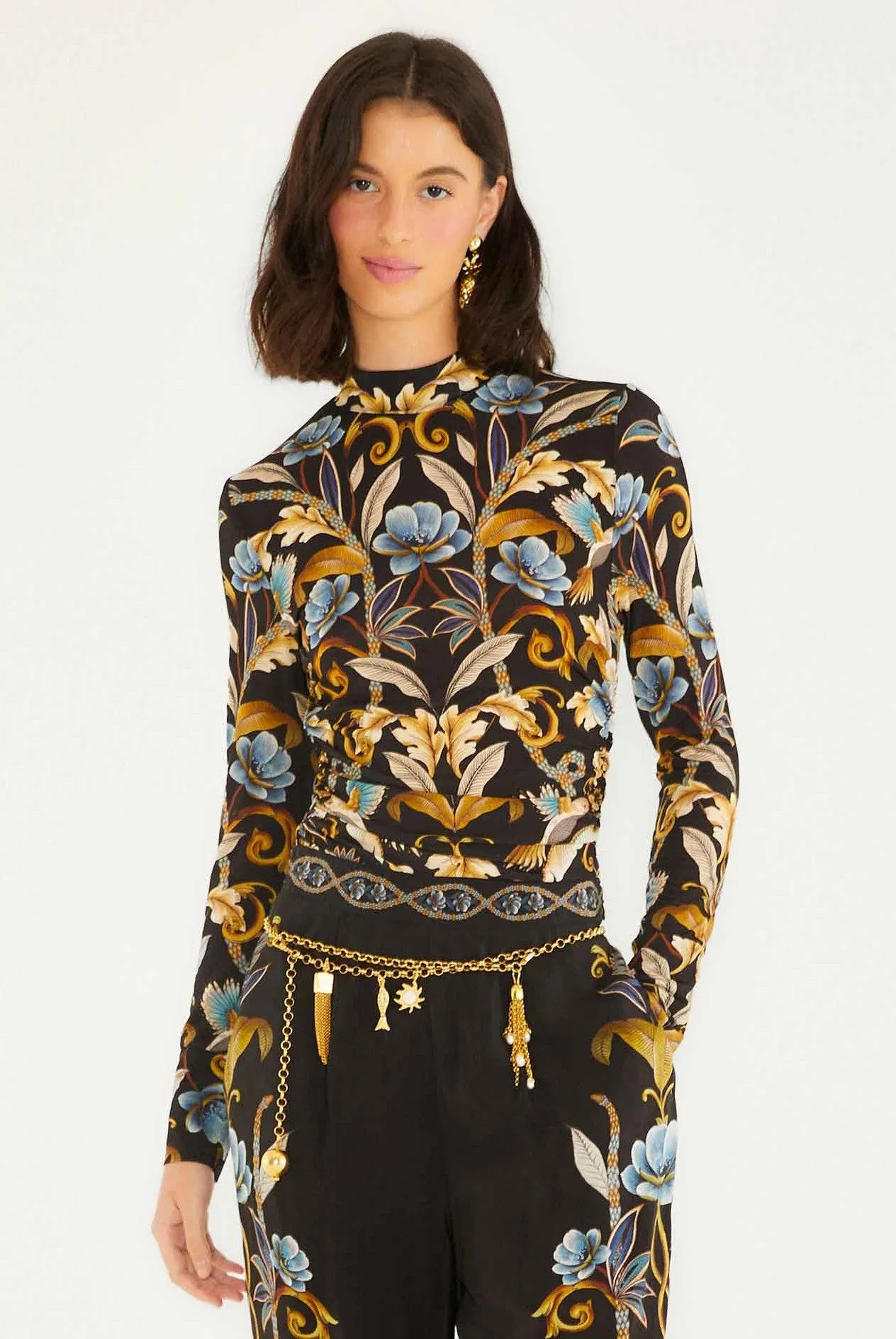 Snake Garden Black Jersey Blouse sold by South Moon Under product image thumbnail 3