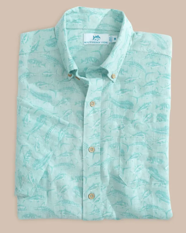 Linen Rayon You've Been Schooled Short Sleeve Sport Shirt sold by Southern Tide