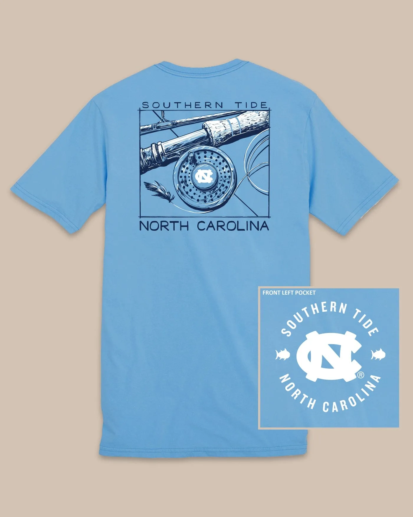 UNC Tar Heels Gameday Fly Reel T-Shirt sold by Southern Tide