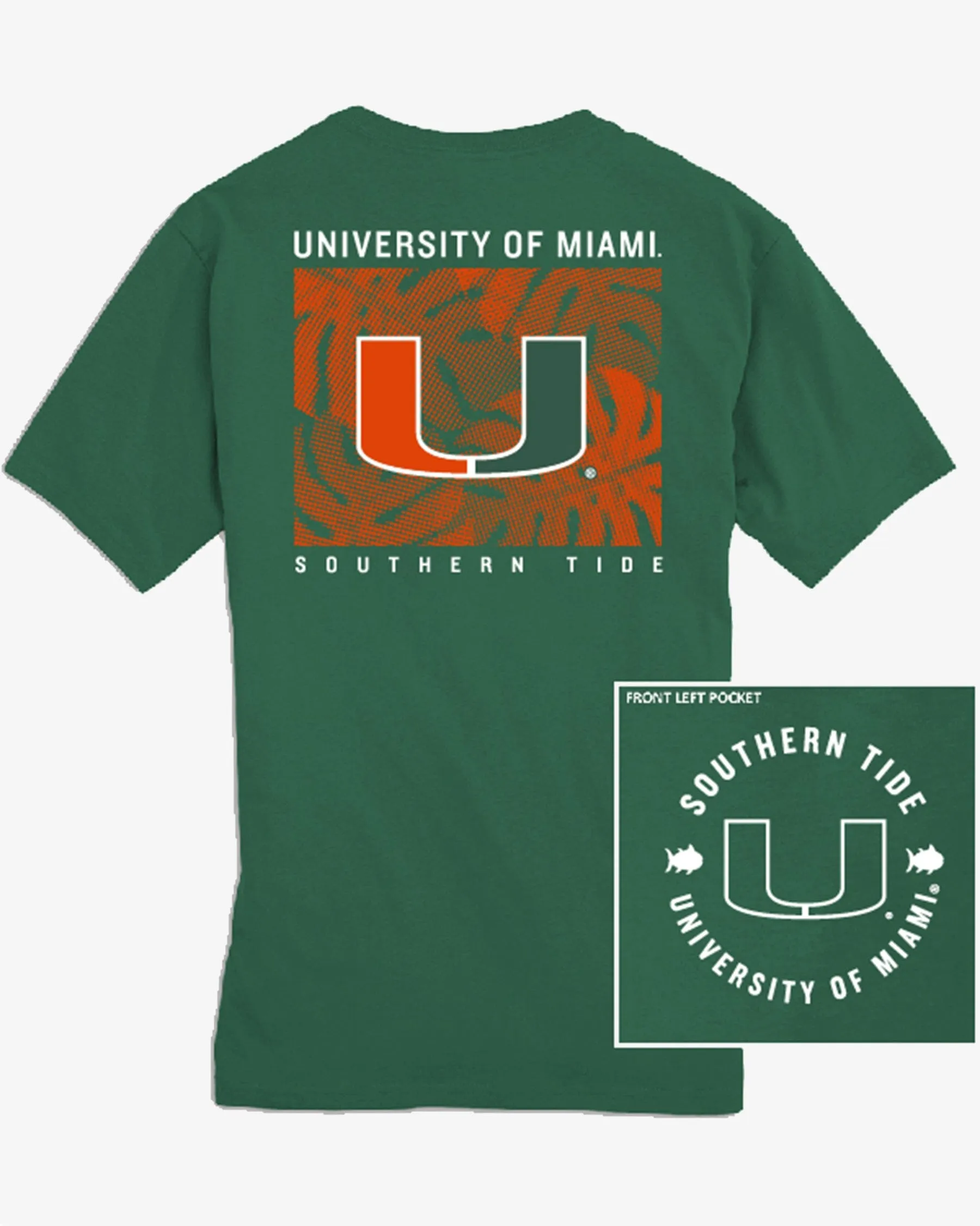 Miami Hurricanes Halftone Monstera T-Shirt sold by Southern Tide product image thumbnail 2