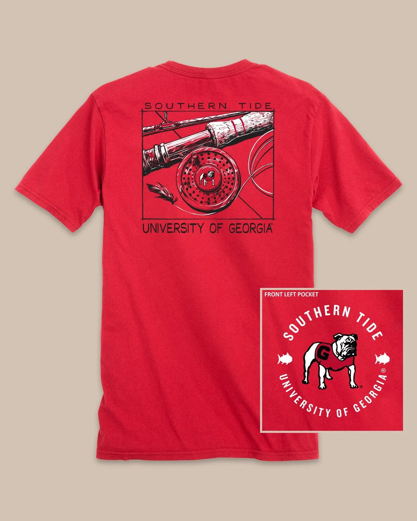 Georgia Bulldogs Gameday Fly Reel T-Shirt sold by Southern Tide