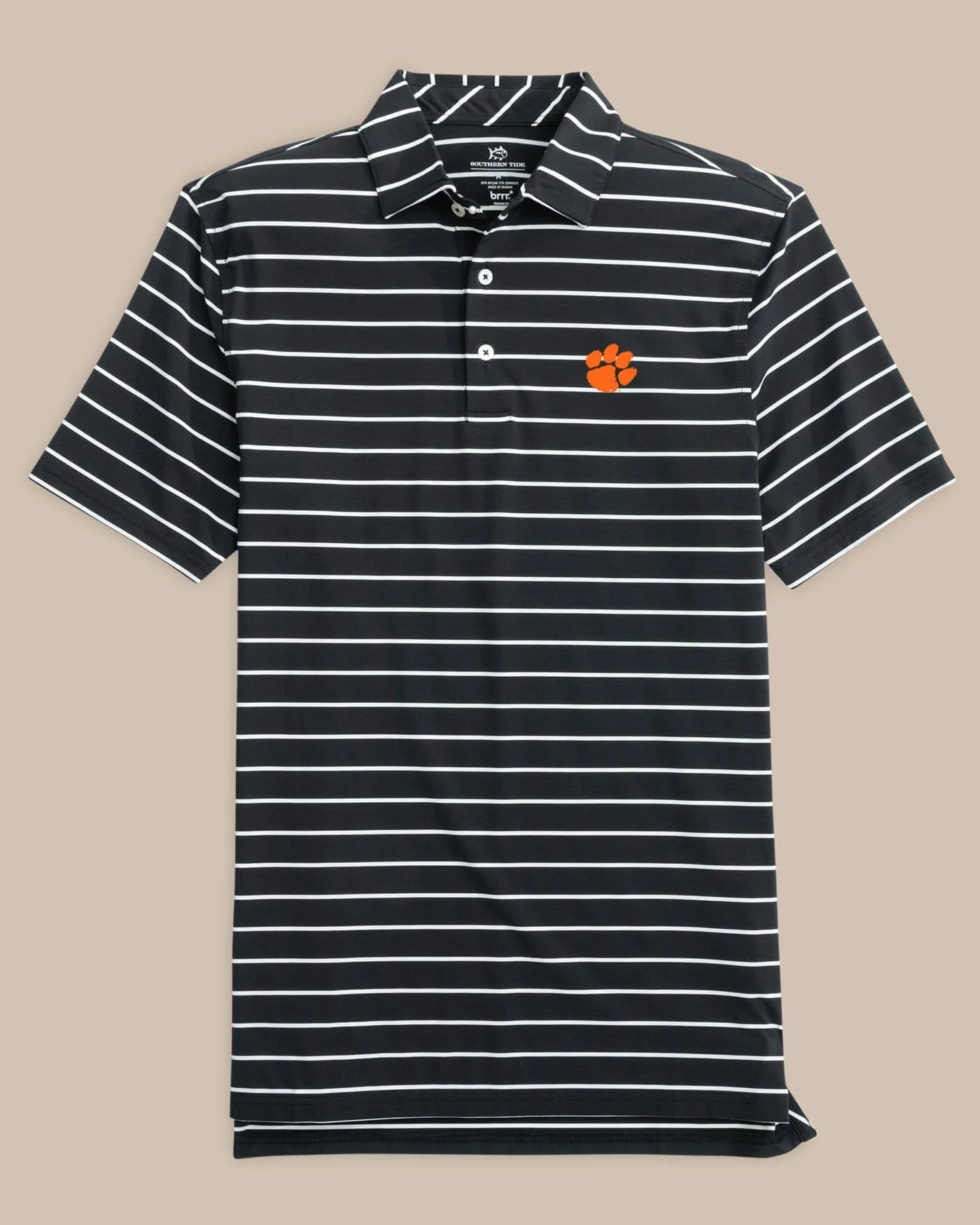 Clemson Tigers brrr°®-eeze Desmond Stripe Polo sold by Southern Tide