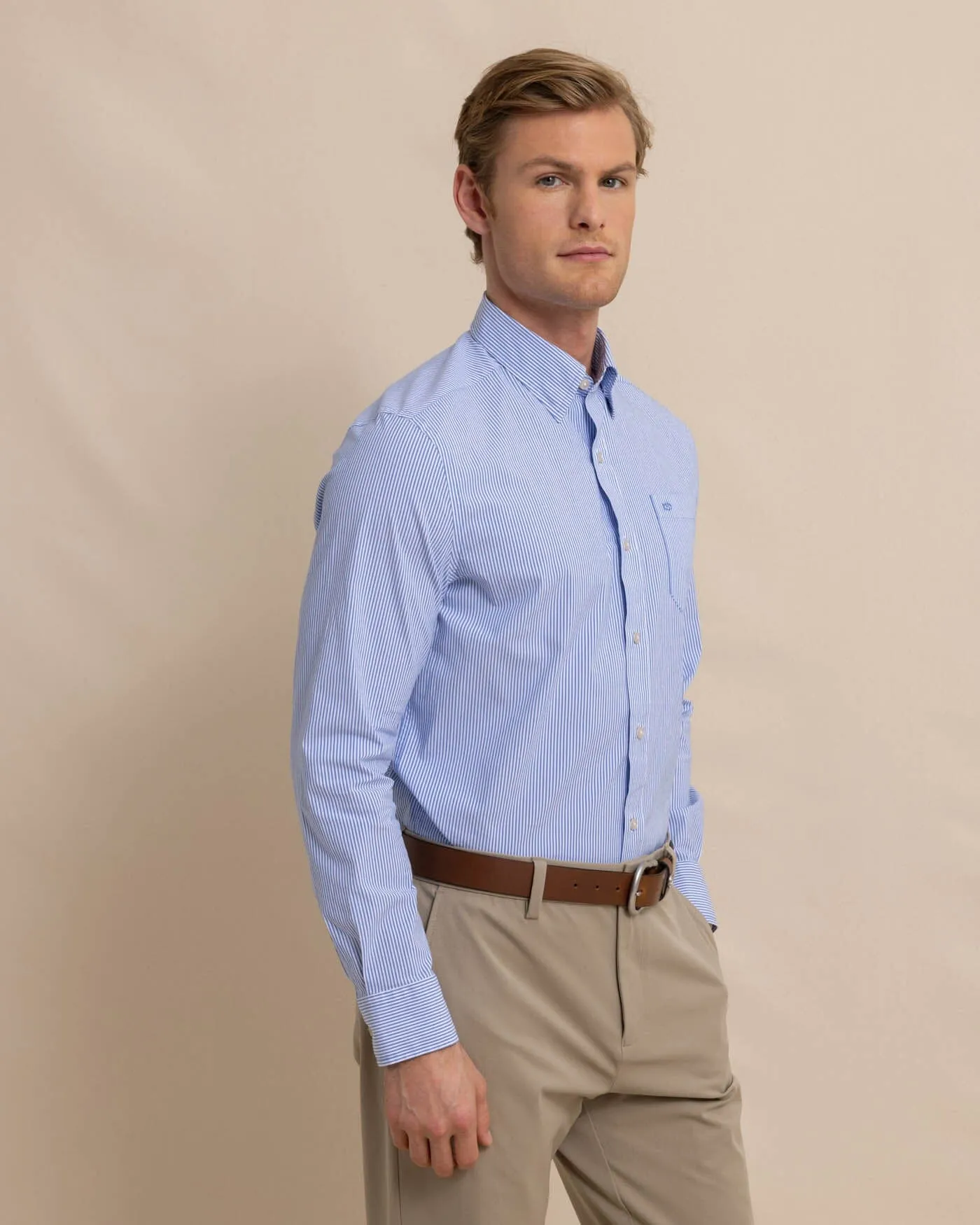 Charleston Granby Stripe Long Sleeve Sport Shirt sold by Southern Tide product image thumbnail 4