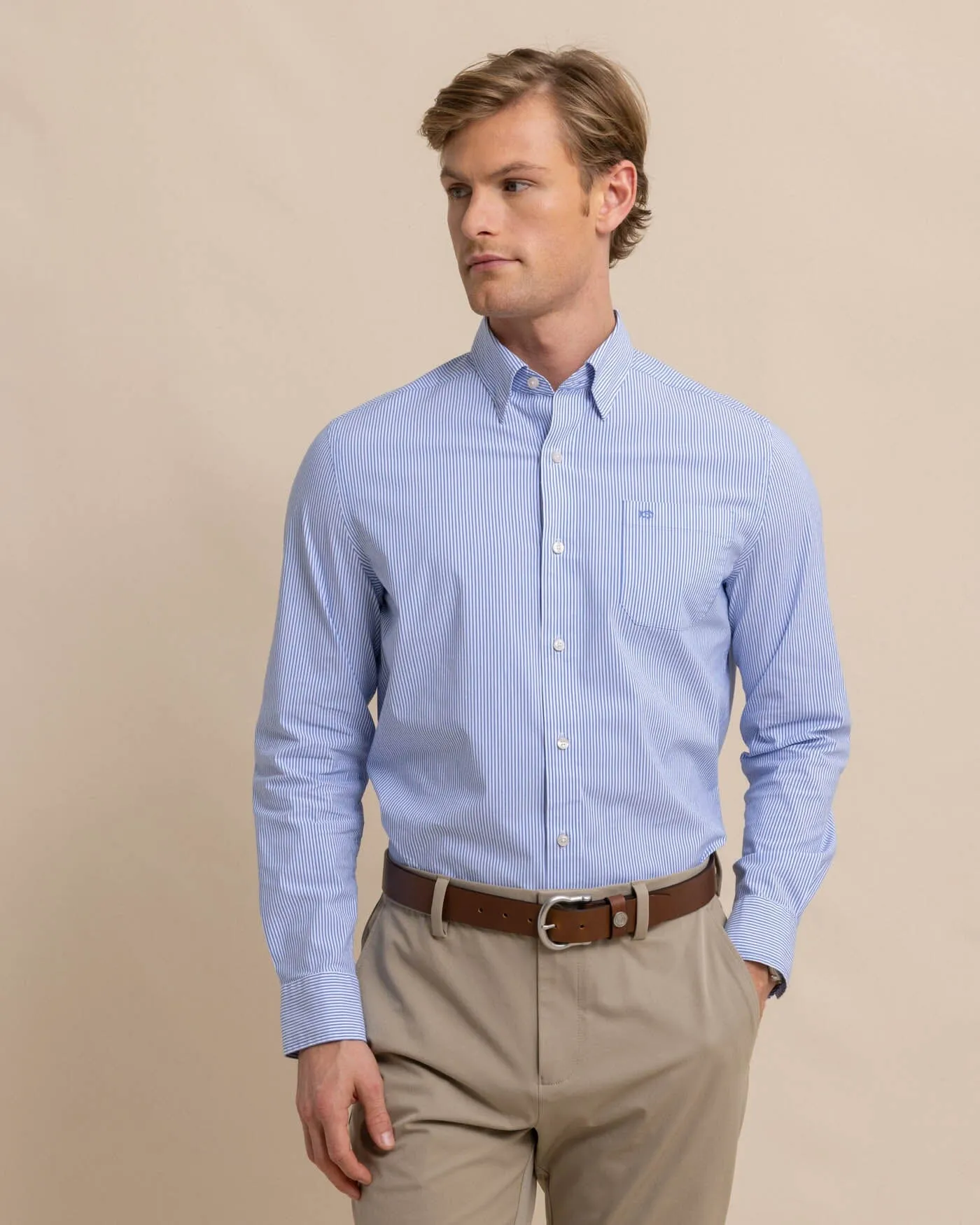Charleston Granby Stripe Long Sleeve Sport Shirt sold by Southern Tide product image thumbnail 2