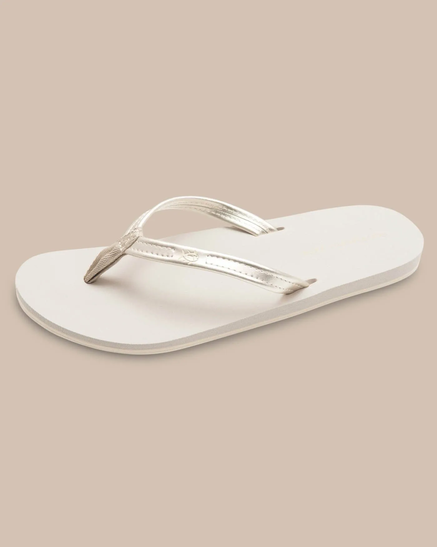 Women's Weekend Metallic Gold Leather Flipjacks sold by Southern Tide