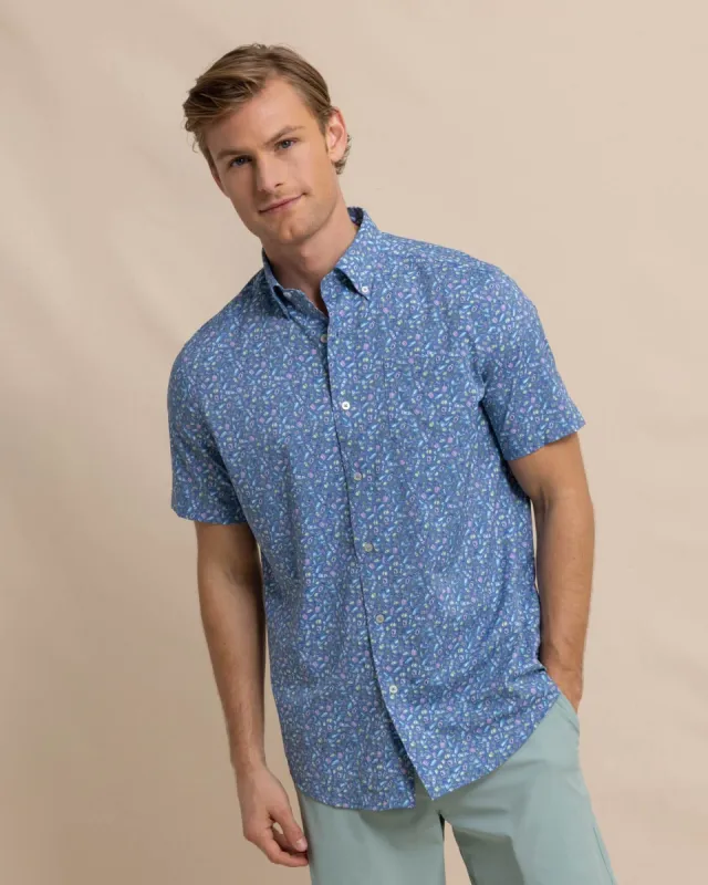 brrr°® Intercoastal Dazed and Transfused Short Sleeve Sport Shirt sold by Southern Tide
