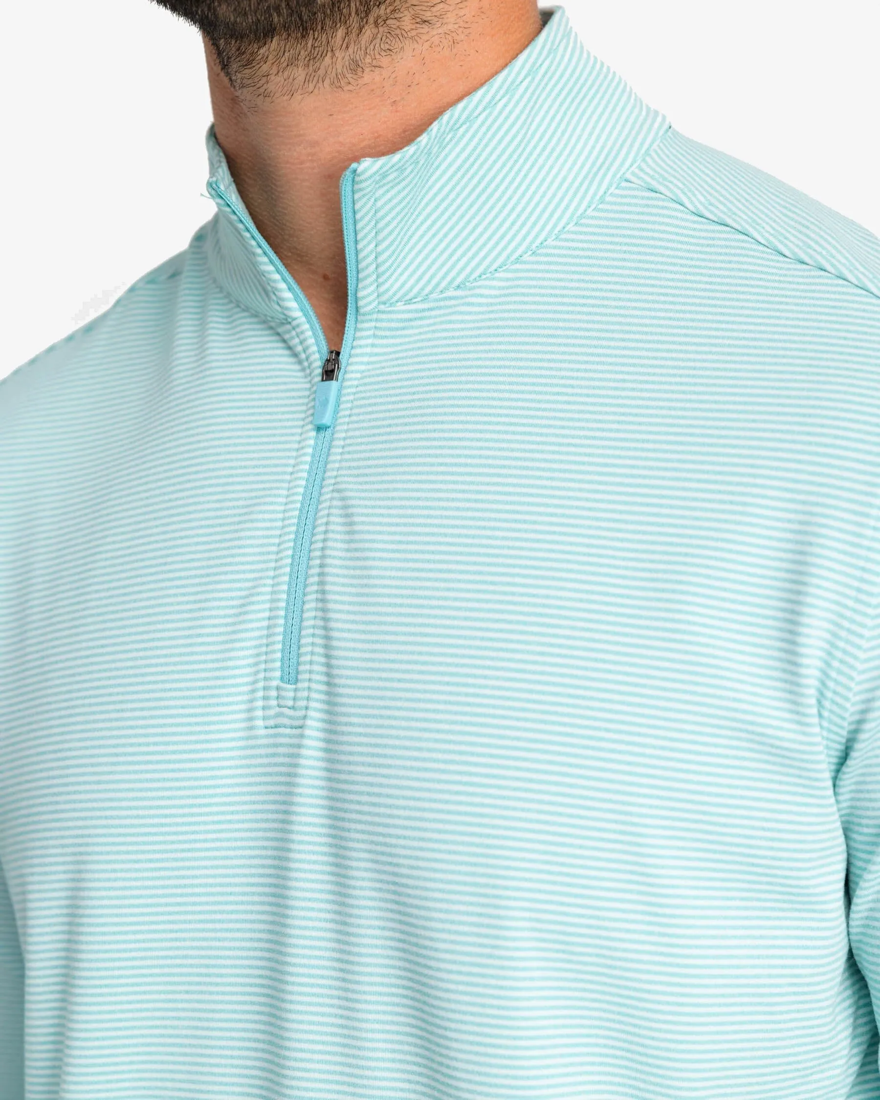 Cruiser Heather Micro-Stripe Performance Quarter Zip Pullover - Final Sale sold by Southern Tide product image thumbnail 2