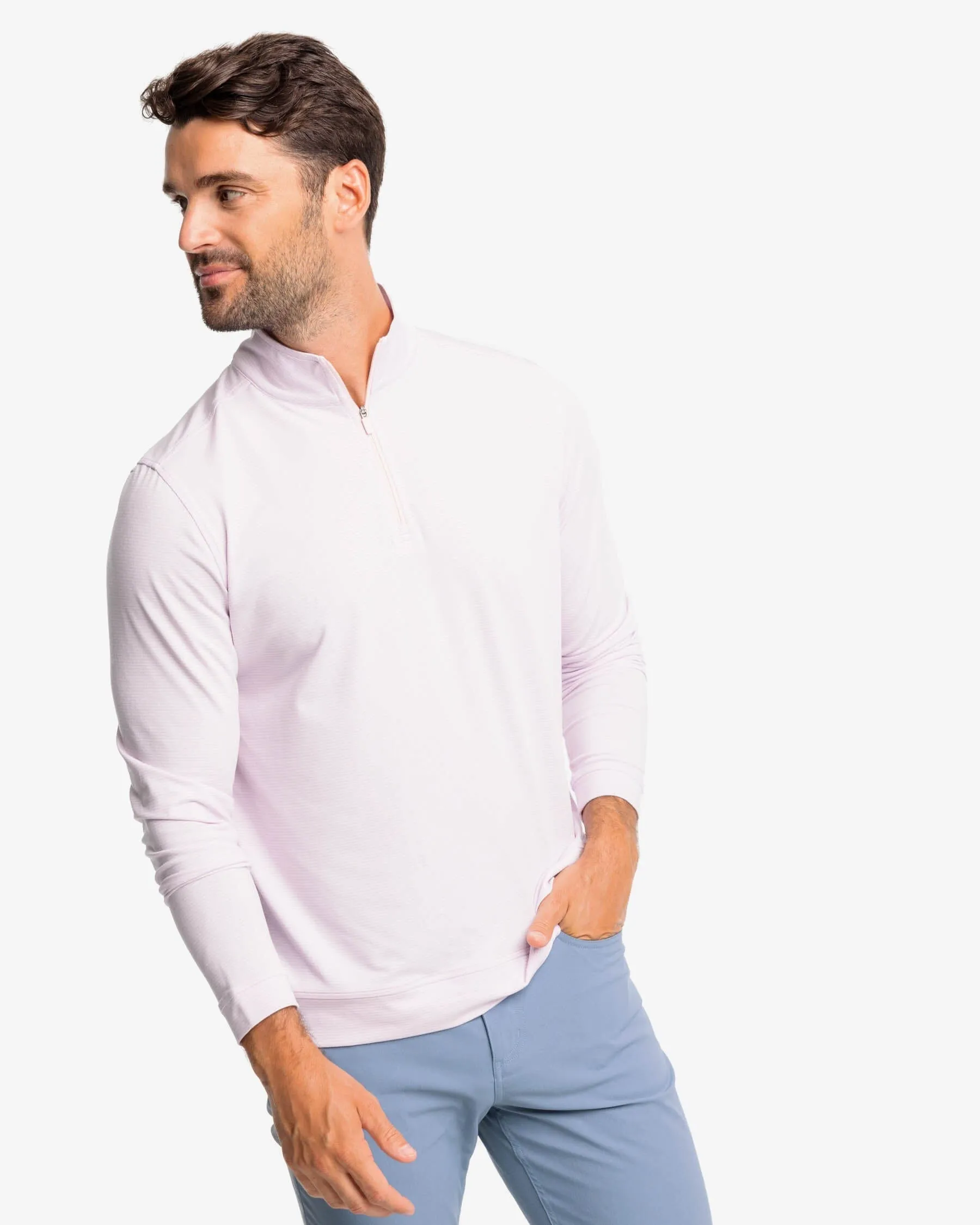 Cruiser Heather Micro-Stripe Performance Quarter Zip Pullover - Final Sale sold by Southern Tide product image thumbnail 5