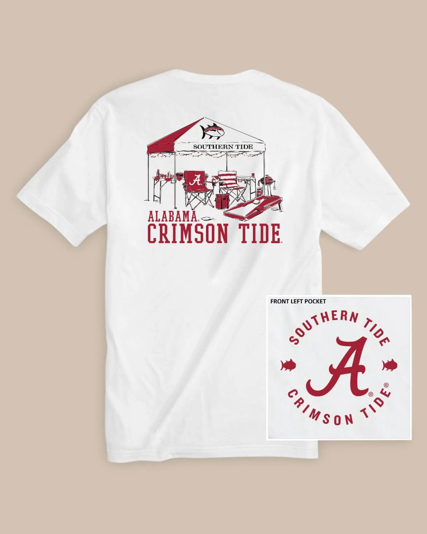 Alabama Crimson Tide Tailgate Time T-Shirt sold by Southern Tide