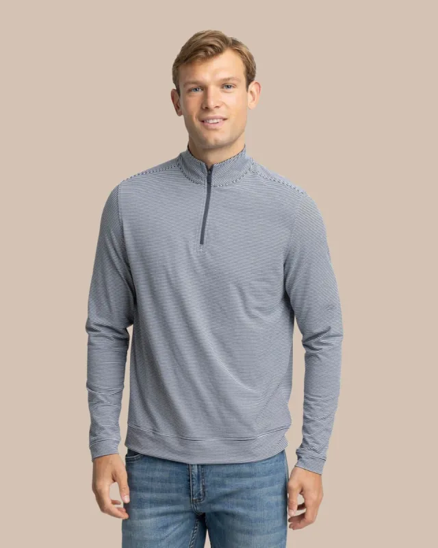 Cruiser Micro-Stripe Heather Quarter Zip sold by Southern Tide