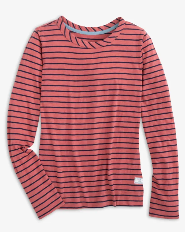 Kimmy Stripe Crew Neck Long Sleeve T-Shirt sold by Southern Tide