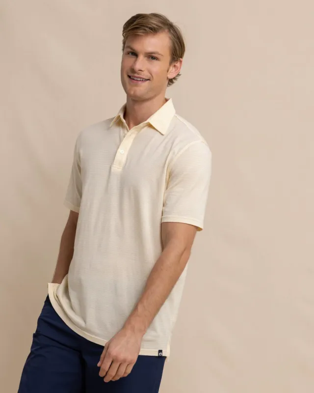 The Seaport Davenport Stripe Polo sold by Southern Tide
