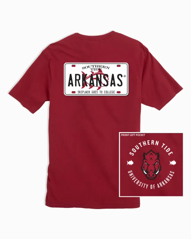 Arkansas Razorbacks License Plate T-Shirt sold by Southern Tide