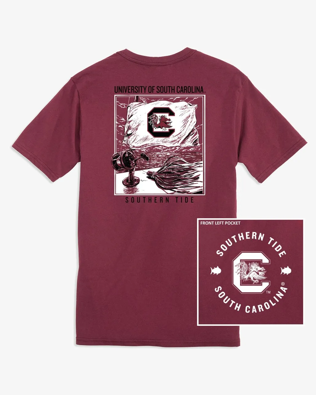 USC Gamecocks Fishing Flag T-Shirt sold by Southern Tide product image thumbnail 2