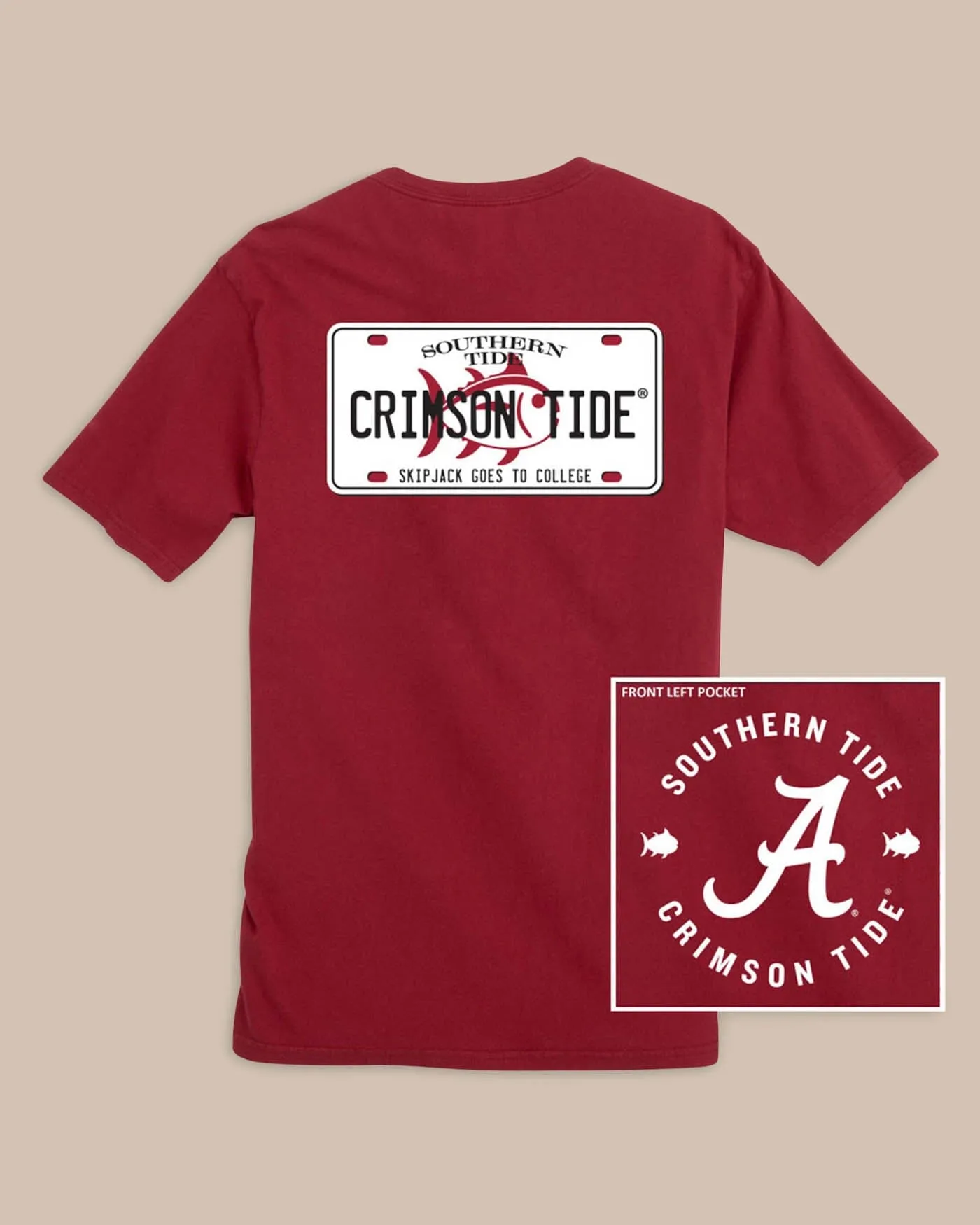 Alabama Crimson Tide License Plate T-Shirt sold by Southern Tide