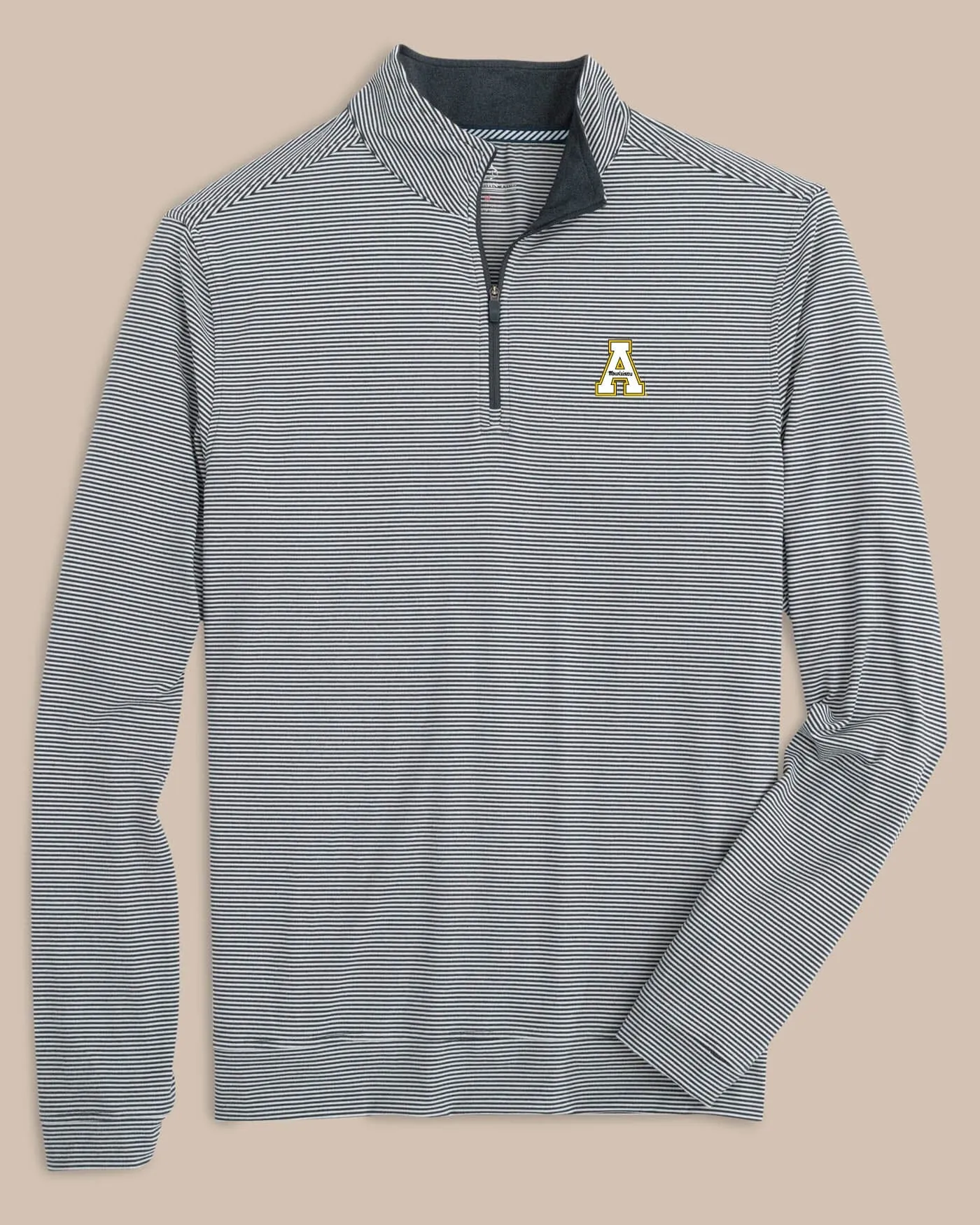 App State Cruiser Micro-Stripe Heather Quarter Zip sold by Southern Tide
