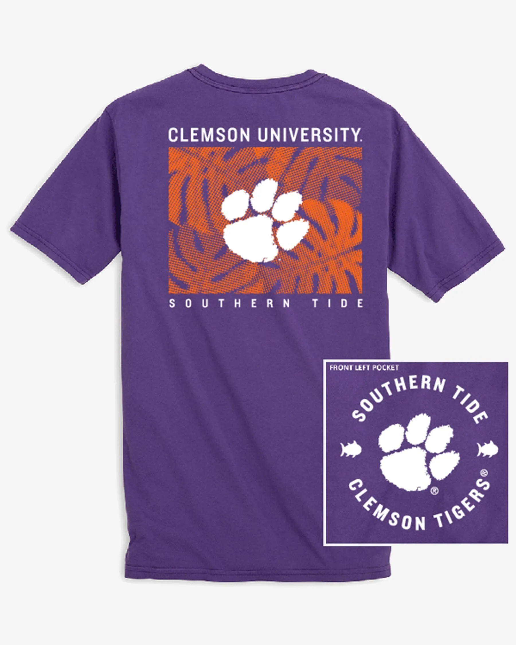 Clemson Tigers Halftone Monstera T-Shirt sold by Southern Tide product image thumbnail 2