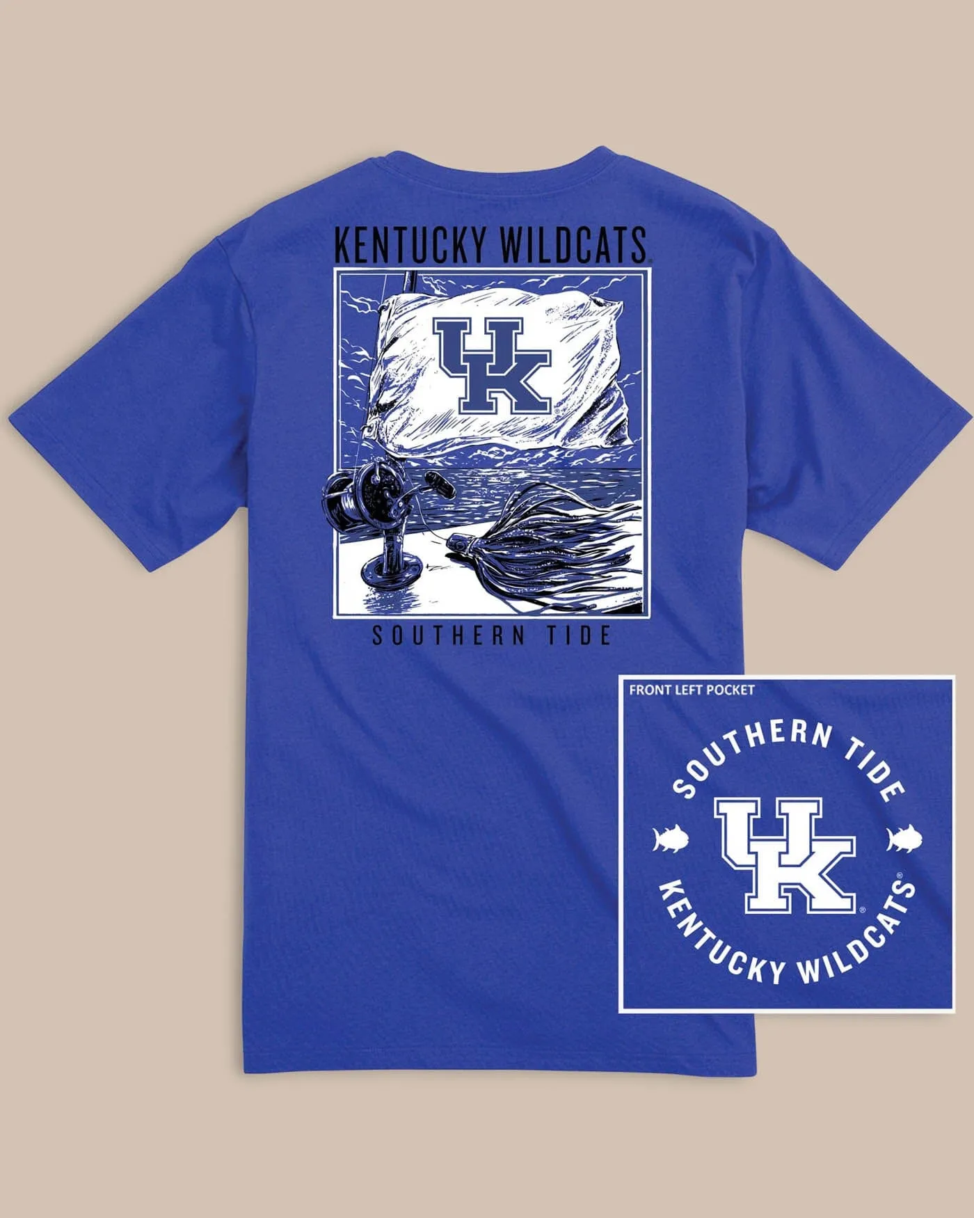 Kentucky Wildcats Fishing Flag T-Shirt sold by Southern Tide