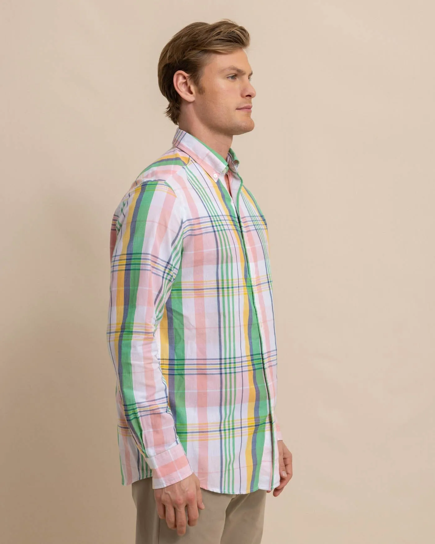 Springers Point Madras Plaid Long Sleeve Sport Shirt sold by Southern Tide product image thumbnail 3